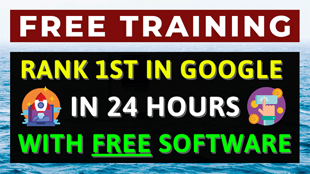 In today's free training, I'm going to show you how to get on the first page of google in 24 hours guaranteed using free software.